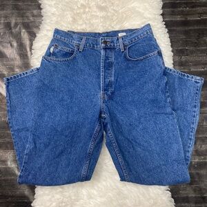 VINTAGE WOMENS DESERT BLUE JEANS DENIM BLUE BUTTON FLY JEANS CASUAL BASIC Y2K